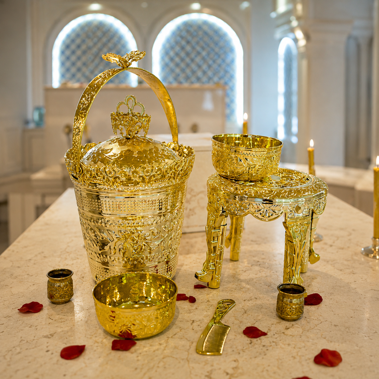 سطل حمام الذهبي الفاخر
